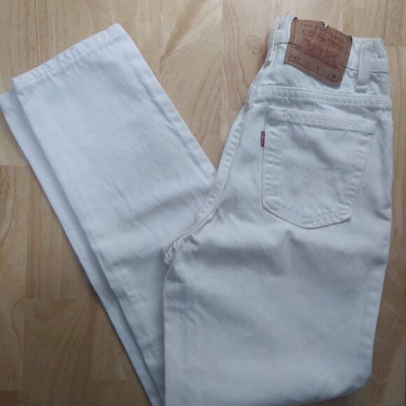 Vintage Levi's 512 Slim Fit Tapered White Denim Jeans - Picture 1 of 8